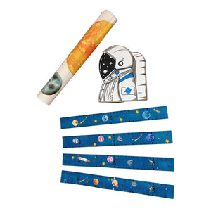 Metru masurare înălțime copii cu model magnetic 3D Cosmonaut și sticker autocolant, 70 cm - 180 cm
