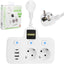 Adaptor priza cu doua mufe type C PD20W + QC3.0 si cu 2 USB 3.4A, lampa cu touch si lumina interschimbabila, alb