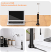 Mixer spuma lapte cu 3 teluri interschimbabile, incarcare wirless si acumulator incorporat, 3 trepte de viteza pentru spumare, frappe, cappucino, mixat oua, negru