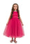 JASMINE – Rochita de ocazie din tulle fin cu saten si drapaje cu funda decorativa, fuchsia