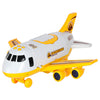 Avion transportor cu parcare, lumini și sunete pentru copii – set cu 3 utilaje de construcții și indicatoare rutiere