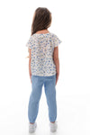 EVELYN - Compleu din muselina, set bluza si pantaloni lejeri, bleu