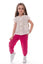 EVELYN - Compleu din muselina, set bluza si pantaloni lejeri, fuchsia
