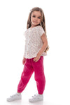 EVELYN - Compleu din muselina, set bluza si pantaloni lejeri, fuchsia