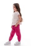 EVELYN - Compleu din muselina, set bluza si pantaloni lejeri, fuchsia