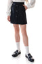 ROSETTA - Fusta scurta din stofa cu buzunare si nasturi aplicati, bleumarin