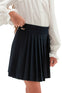 DEMELZA – Fusta scurta plisata din stofa, bleumarin