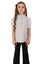 JULIA - Bluza eleganta din material fin cu maneca scurta, guler si funda chic, alb