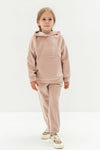 BRYN - Trening din catifea reiata cu hanorac si pantaloni, roz pudra
