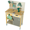 Banc de lucru cu unelte și bormașină de jucărie cu sunete - Atelier de bricolaj pentru copii, din lemn, 86 cm
