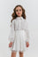CECILY – Fustă eleganta din stofa cu pliuri si aplicatie din dantela, ivory