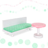 Casa de papusi cu 3 etaje, lift functional, 4 camere cu mobilier complet si accesorii, 117 cm, lemn MDF pastel