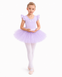 Costum de balet, gimnastica sau dans pentru fete: set body bumbac si fusta tutu mov cu aplicatii stralucitoare