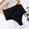 Chiloti modelatori cu talie medie pentru compresie abdomen, lenjerie modelatoare fara cusaturi din material respirabil - negru
