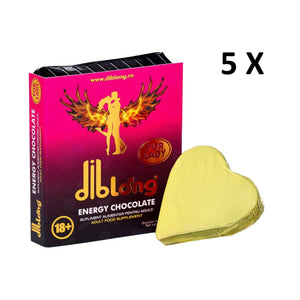 Diblong Energy Chocolate for Lady - supliment alimentar pentru femei pe bază de ciocolată, cu plante care susțin vitalitatea și recăpătarea energiei, 5 x 24g