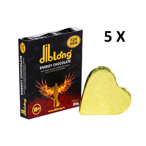 Diblong Energy Chocolate For Men - supliment alimentar pentru bărbați pe bază de ciocolată, cu plante care susțin vitalitatea și tonusul, 5 x 24g