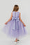 JASMINE – Rochita de ocazie din tulle fin cu saten si drapaje cu funda decorativa, lavanda