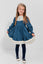 AYSEL – Rochie din catifea reiat cu model in clos, detalii florale si aplicatii din dantela vintage, albastru