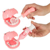 Set dentist pentru copii cu hipopotam si accesorii educative, roz