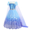 Rochie printesa Elsa Frozen pentru fete, costumatie joc de rol petreceri, serbari, carnaval si cadou ideal pentru sarbatori, aniversari sau zile de nastere