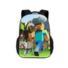Ghiozdan Minecraft pentru scoala, 2 compartimente cu fermoar, model ergonomic, Heroes & Mobs 39x29x16cm
