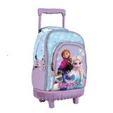 Ghiozdan Troler pentru Școală, Model Frozen, cu 3 Compartimente, Mâner Telescopic, Bretele Ajustabile și Întărite, 44 × 33 × 22 cm, Mov
