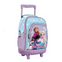 Ghiozdan Troler pentru Școală, Model Frozen, cu 3 Compartimente, Mâner Telescopic, Bretele Ajustabile și Întărite, 44 × 33 × 22 cm, Mov