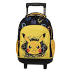 Ghiozdan Troler pentru Școală, Model Pokémon, cu 2 Compartimente, Mâner Telescopic, Bretele Ajustabile și Întărite, 44 × 33 × 22 cm, Galben