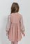 HELEN – Rochie din catifea reiat cu model in clos, detalii florale si aplicatii din dantela vintage, roz
