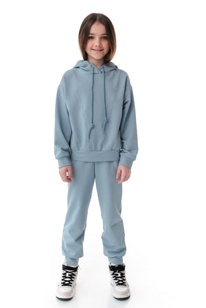 JOYNIA - Trening din bumbac premium cu hanorac și pantaloni, bleu