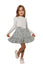 KEIKO - Rochita casual din bumbac cu voal si imprimeu floral, verde pastel