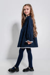 LINEA – Rochie din catifea reiat cu guler Sailor si detalii din dantela, bleumarin