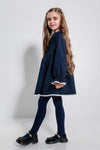 LINEA – Rochie din catifea reiat cu guler Sailor si detalii din dantela, bleumarin