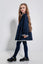 LINEA – Rochie din catifea reiat cu guler Sailor si detalii din dantela, bleumarin