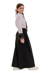 LESLIE - Pantaloni lungi cu pliuri din stofa cu talie inalta si croiala Palazzo, negru
