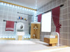 Casa de papusi cu 3 etaje, mobilier complet, lumini LED si accesorii, 78 cm, lemn MDF gri