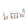 Casa de papusi cu 3 etaje, mobilier complet, lumini LED si accesorii, 78 cm, lemn MDF gri