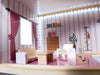 Casa de papusi cu 3 etaje, mobilier complet, lumini LED si accesorii, 78 cm, lemn MDF gri
