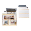 Casa de papusi cu 3 etaje, mobilier complet, lumini LED si accesorii, 78 cm, lemn MDF gri