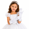 Mănuși din Satin Alb pentru Fetițe - Accesoriu Rochie de Prințesă, Cosplay, Carnaval și Serbări