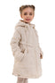 KIMBER - Geaca matlasata de toamna pentru fetite, cu gluga si buzunare, bej