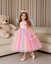 Rochie printesa Unicorn cu accesorii pentru fetite, costumatie joc de rol petreceri, serbari, carnaval si cadou ideal pentru sarbatori, aniversari sau zile de nastere, roz/multicolor