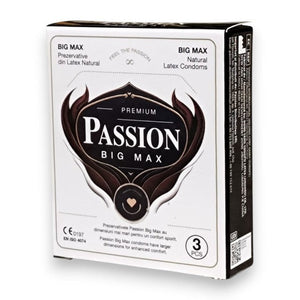 Prezervative PASSION Big Max, 3 bucăți – diametru mare 55 mm, latex natural, lubrifiate