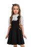 ADELAIDE – Sarafan din stofa cu decolteu in V si clos amplu, ideal pentru uniforma scolara, negru