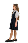 ADELAIDE – Sarafan din stofa cu decolteu in V si clos amplu, ideal pentru uniforma scolara, bleumarin