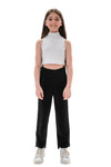 LAKSHMI – Pantaloni lungi casual eleganți cu talie înaltă, croială dreaptă și buzunare, negru