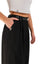 RAYLANI – Pantaloni lungi din stofă cu croială largă, talie înaltă, pliuri și buzunare, negru
