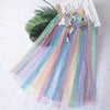 Pelerină din tul multicolor cu steluțe aurii - accesoriu pentru rochii de prințese, costumații joc de rol, carnaval și serbări