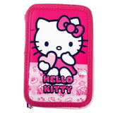 Penar Echipat Model Hello Kitty, cu 42 Piese și 3 Compartimente, Roz