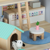 Casuță portabilă din lemn Hotel SPA animale în valiză cu mobilier, figurine câine și pisică, 18 accesorii, +3 ani